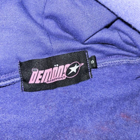 Demons Basement GENG Collection allover Print Full Zip Hoodie Purple Small Y2K - Picture 6 of 6